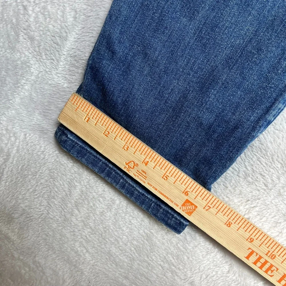 Ann Taylor Straight Jeans Womens 14 Blue Denim Pockets Classic Zip Fly - 36X28.5
